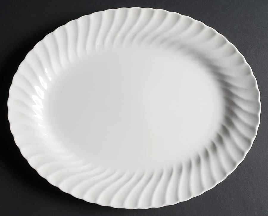 Bone White (Earthenware, USA, All Ivory) 13" Oval Serving Platter by Sheffield-1