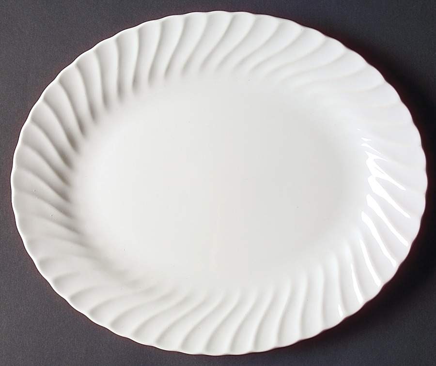 Bone White (Earthenware, USA, All Ivory) 11" Oval Serving Platter by Sheffield-1