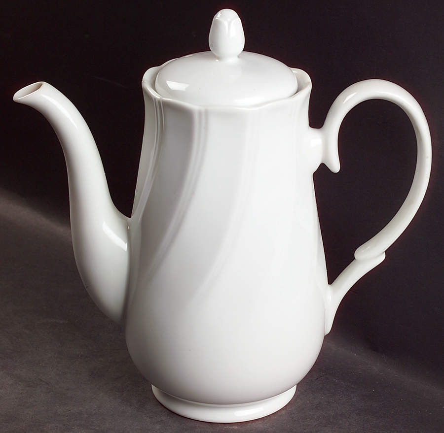 Bone White (Porcelain, Japan, All White) Coffee Pot & Lid by Sheffield-1