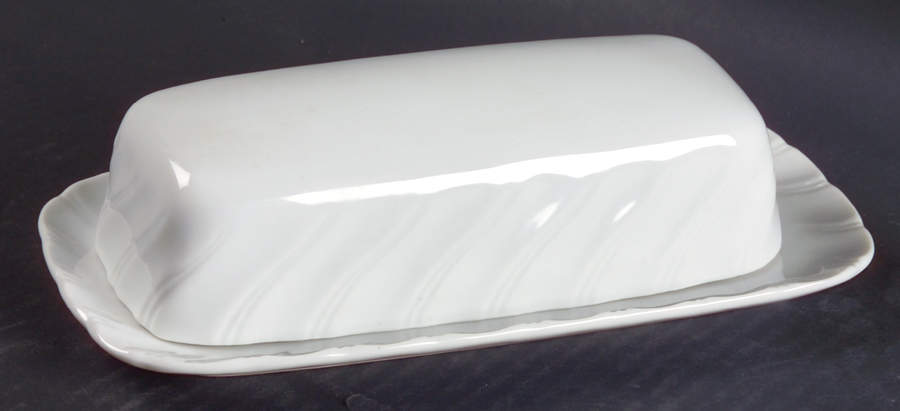 Bone White (Porcelain, Japan, All White) 1/4 Lb Covered Butter by Sheffield-1
