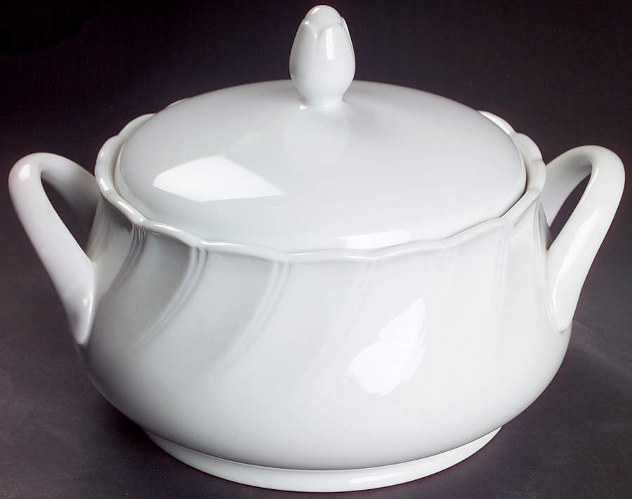 Bone White (Porcelain, Japan, All White) Round Covered Vegetable by Sheffield-1