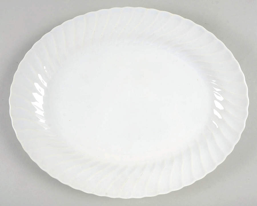 Bone White (Porcelain, Japan, All White) 13" Oval Serving Platter by Sheffield-1