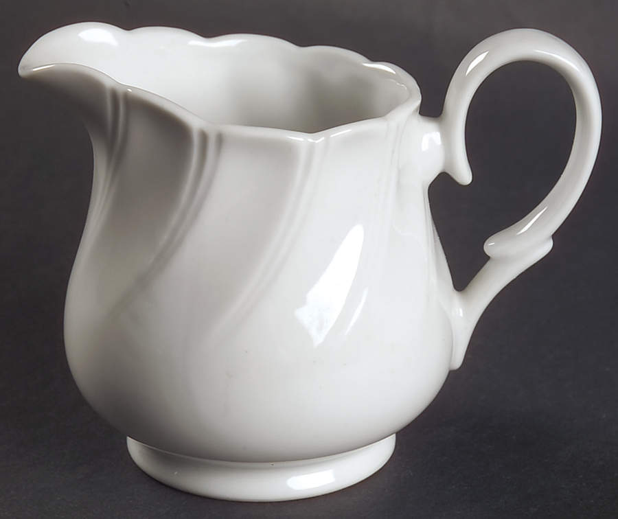 Bone White (Porcelain, Japan, All White) Creamer by Sheffield-1