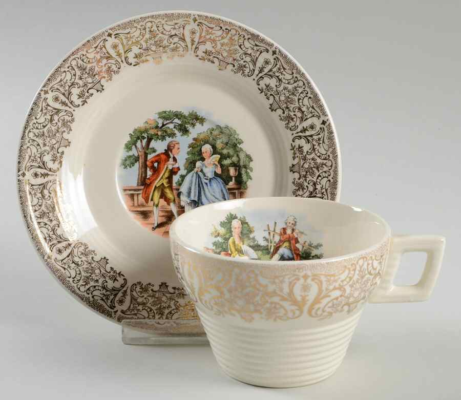 Chantilly Flat Cup & Saucer Set by Sheffield-1