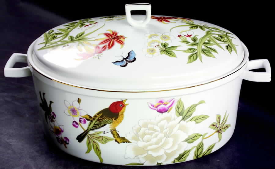 Chinese Garden 4 Qt Oval Covered Casserole by Sheffield-1