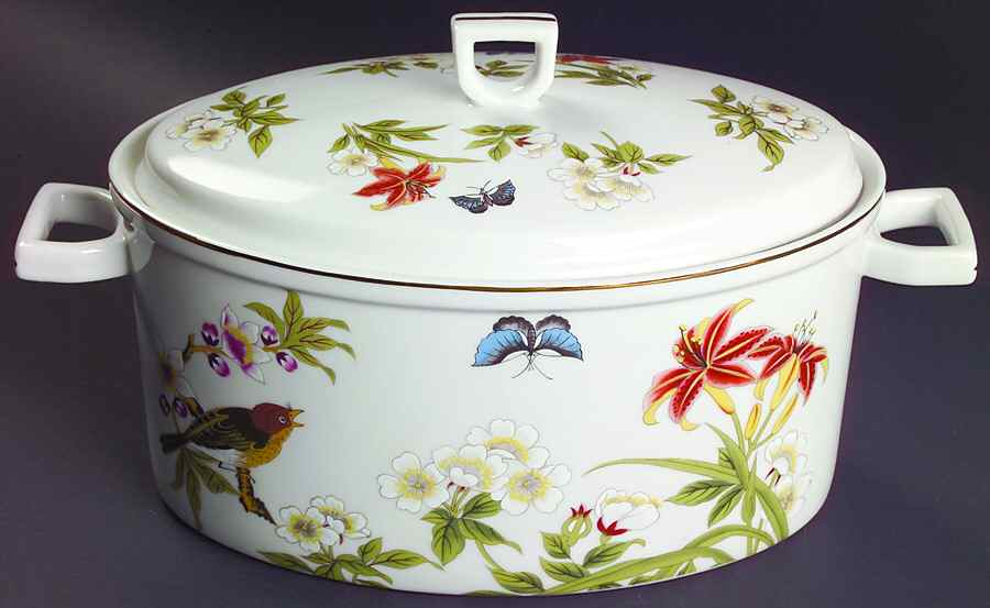 Chinese Garden 2.5 Quart Oval Covered Casserole by Sheffield-1