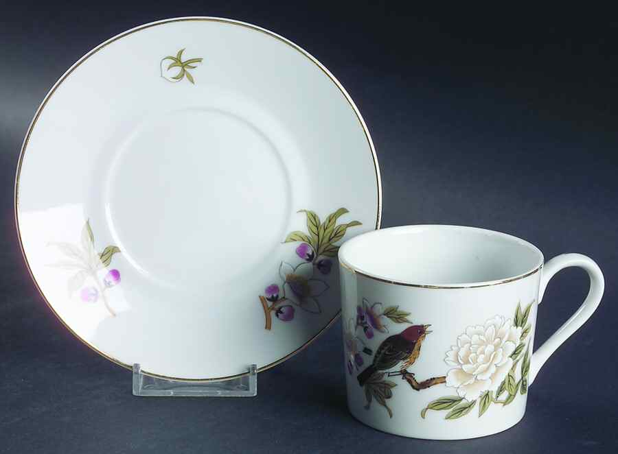 Chinese Garden Flat Cup & Saucer Set by Sheffield-1