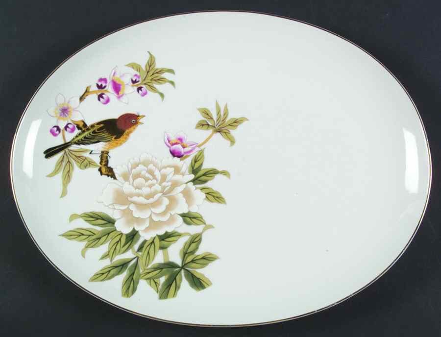 Chinese Garden 14" Oval Serving Platter by Sheffield-1