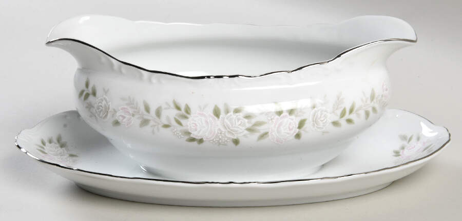 Classic Gravy Boat with Attached Underplate by Sheffield-1