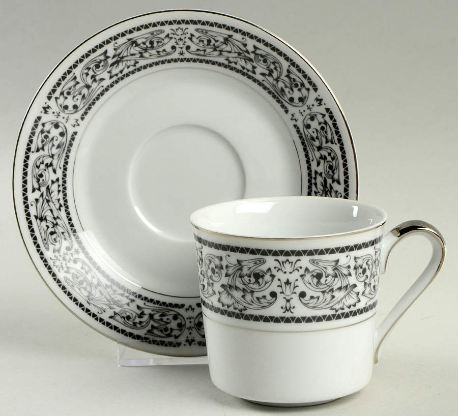 Corinthian Flat Cup & Saucer Set by Sheffield-1
