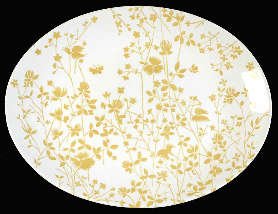 Golden Meadow 13" Oval Serving Platter by Sheffield-1