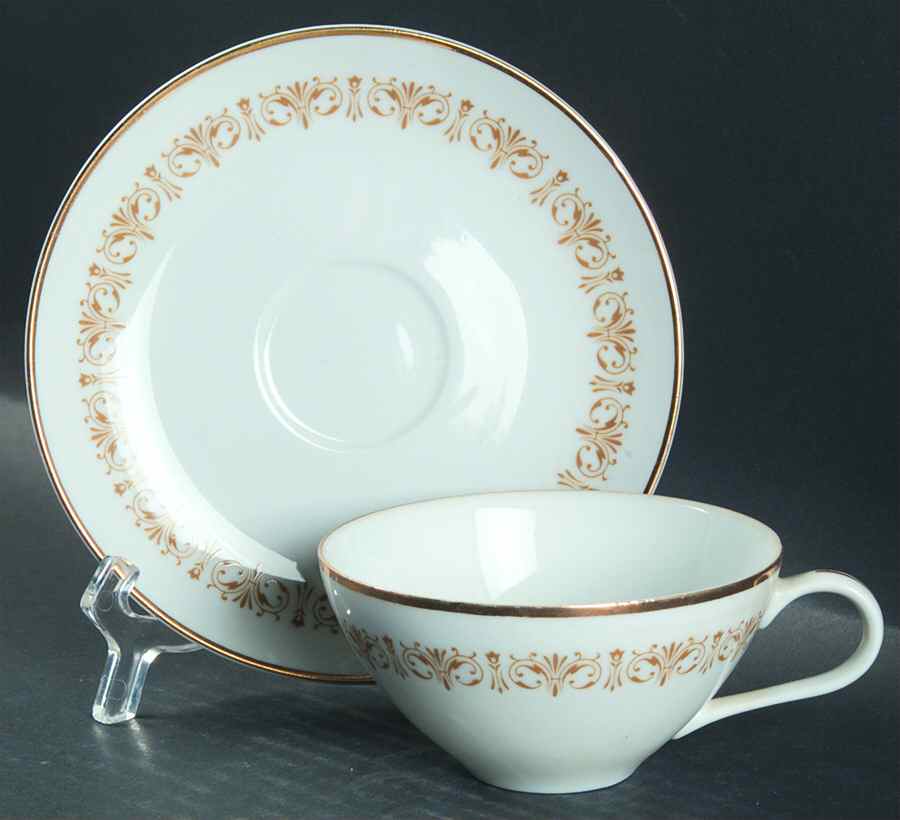 Imperial Gold Flat Cup & Saucer Set by Sheffield-1