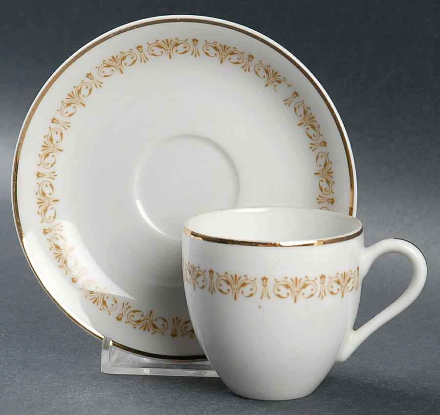 Imperial Gold Flat Demitasse Cup & Saucer Set by Sheffield-1