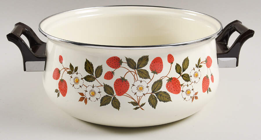 Strawberries N' Cream 7 Quart Metal Dutch Oven, No Lid by Sheffield-1