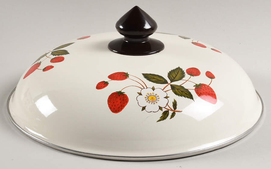 Strawberries N' Cream 7 Quart Metal Dutch Oven, Lid Only by Sheffield-1