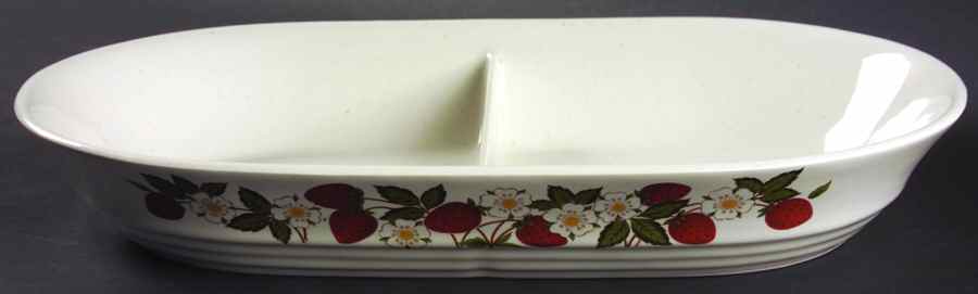 Strawberries N' Cream 13" Oval Divided Vegetable Bowl by Sheffield-1