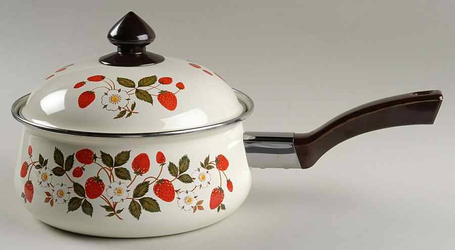Strawberries N' Cream 2 Quart Metal Covered Saucepan by Sheffield-1