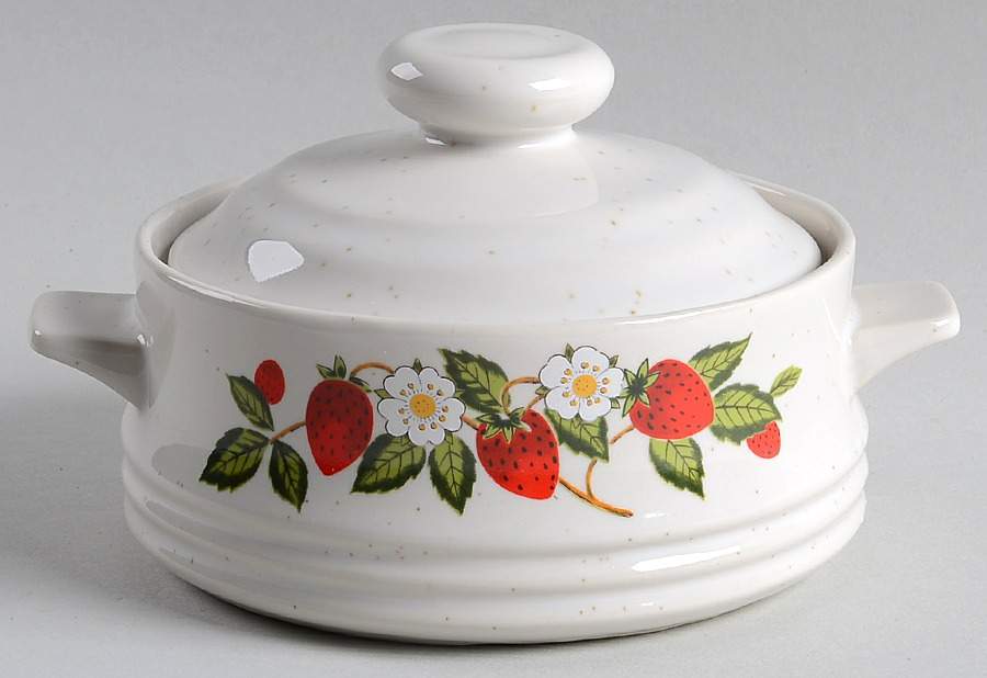 Strawberries N' Cream Sugar Bowl & Lid by Sheffield-1