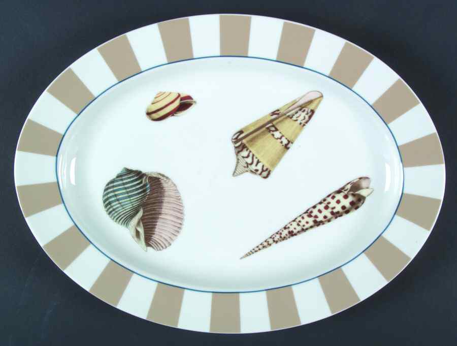 Antiqua 14" Oval Serving Platter by Shafford-1