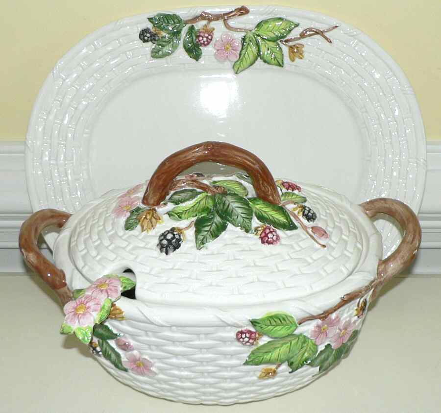 Berry Time Tureen & Lid w/Ladle & Underplate by Shafford-1