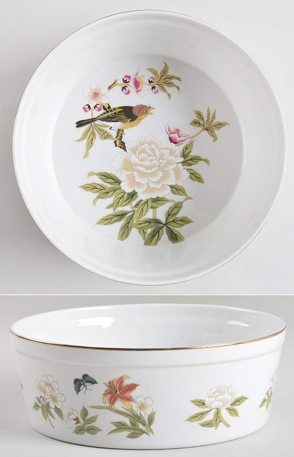Chinese Garden (Earthenware) 8" Souffle by Shafford-1