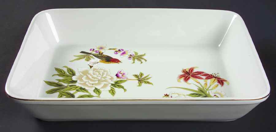 Chinese Garden (Fine China) 12" Rectangular Baker by Shafford-1