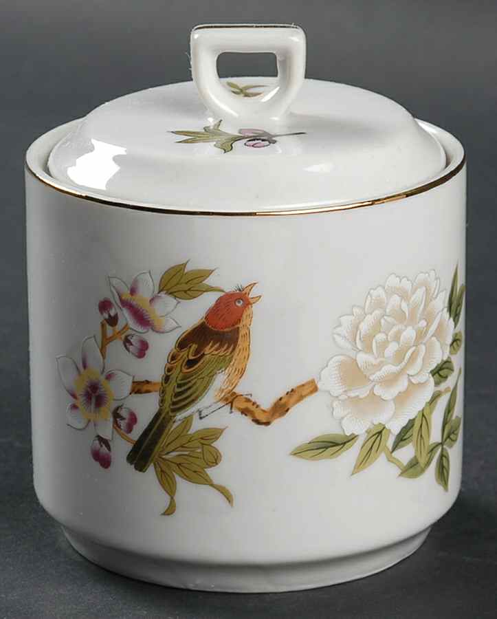 Chinese Garden (Fine China) Sugar Bowl & Lid by Shafford-1