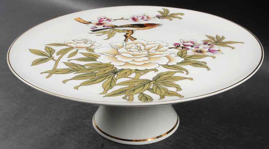 Chinese Garden (Fine China) 11" Diameter Pedestal Cake Stand by Shafford-1