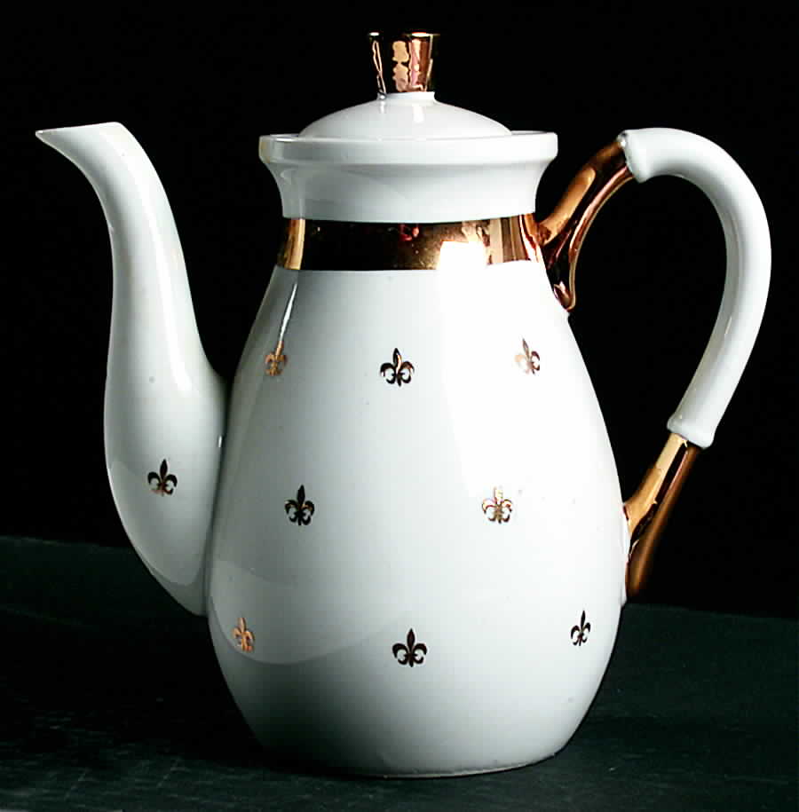 Fleur De Lis Mini Coffee Pot & Lid by Shafford-1