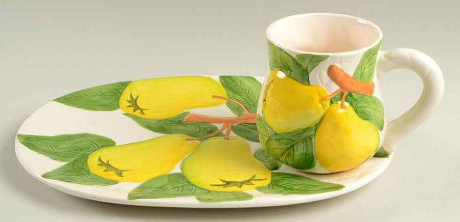 Fruit Du Jour Snack Plate & Cup Set by Shafford-1