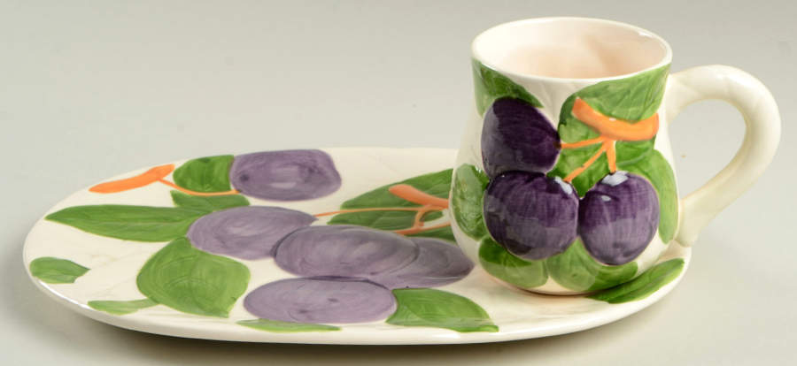 Fruit Du Jour Snack Plate & Cup Set by Shafford-1