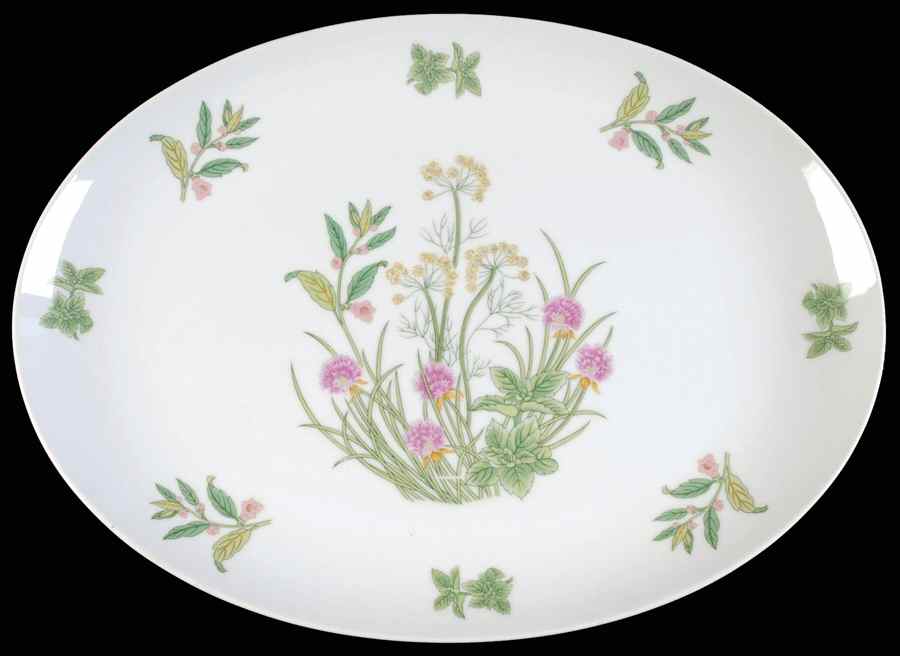 Herbs & Spices 16" Oval Serving Platter by Shafford-1