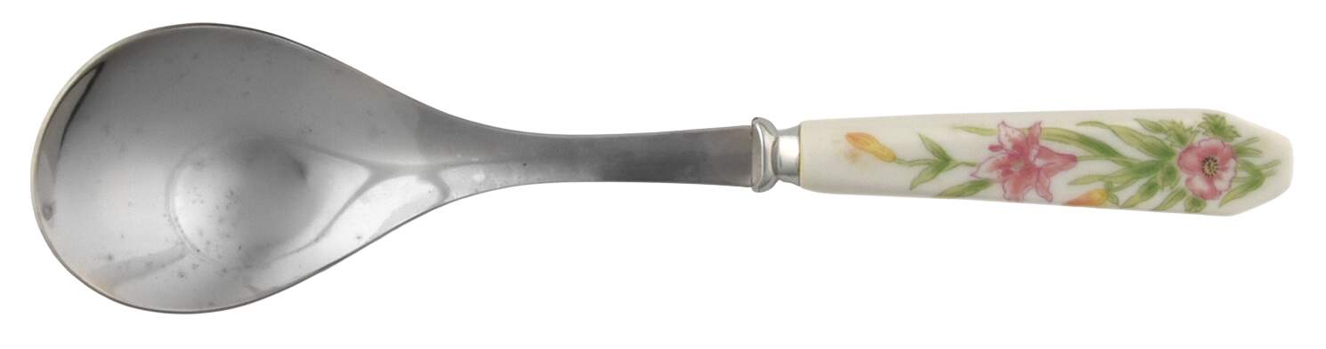 Jade Lily Salad Serving Spoon with Stainless Bowl by Shafford-1