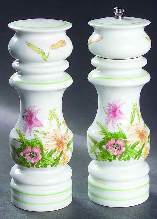 Jade Lily Salt Mill & Pepper Mill Set by Shafford-1