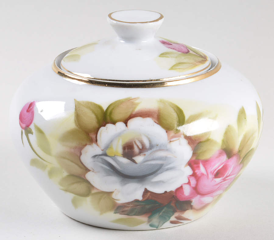 Kashmir Rose Sugar Bowl & Lid by Shafford-1