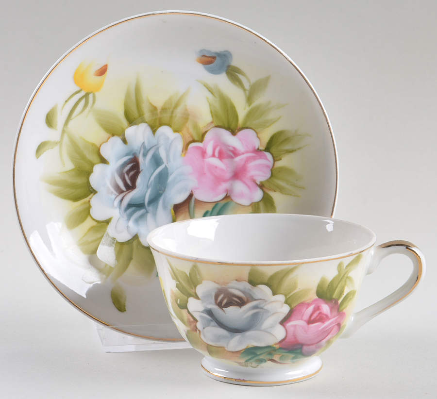 Kashmir Rose Footed Cup & Saucer Set by Shafford-1