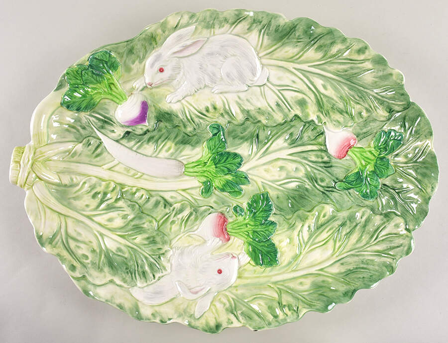 Rabbit Patch 20" Oval Serving Platter by Shafford-1
