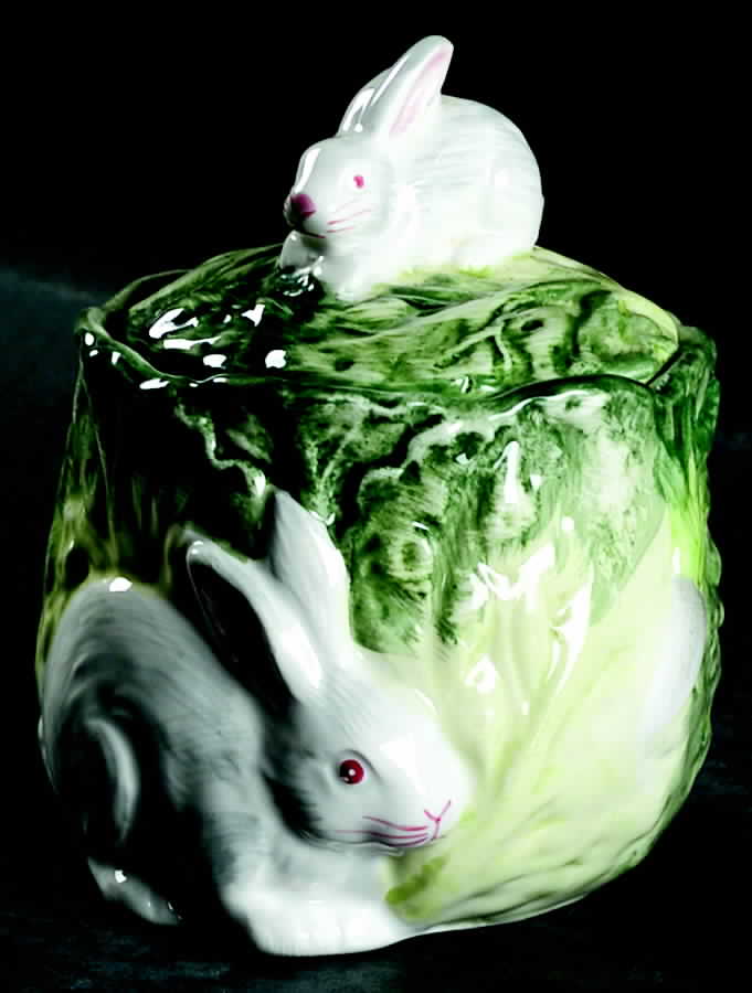 Rabbit Patch Sugar Bowl & Lid by Shafford-1
