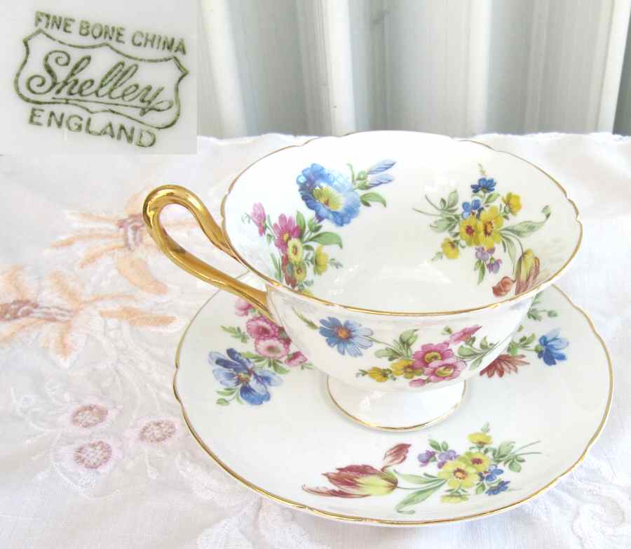 12361y Footed Cup & Saucer Set by Shelley-1