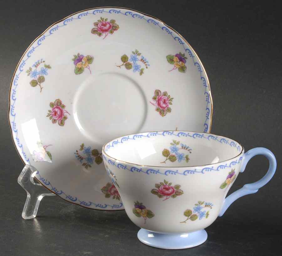 13518 Footed Cup & Saucer Set by Shelley-1
