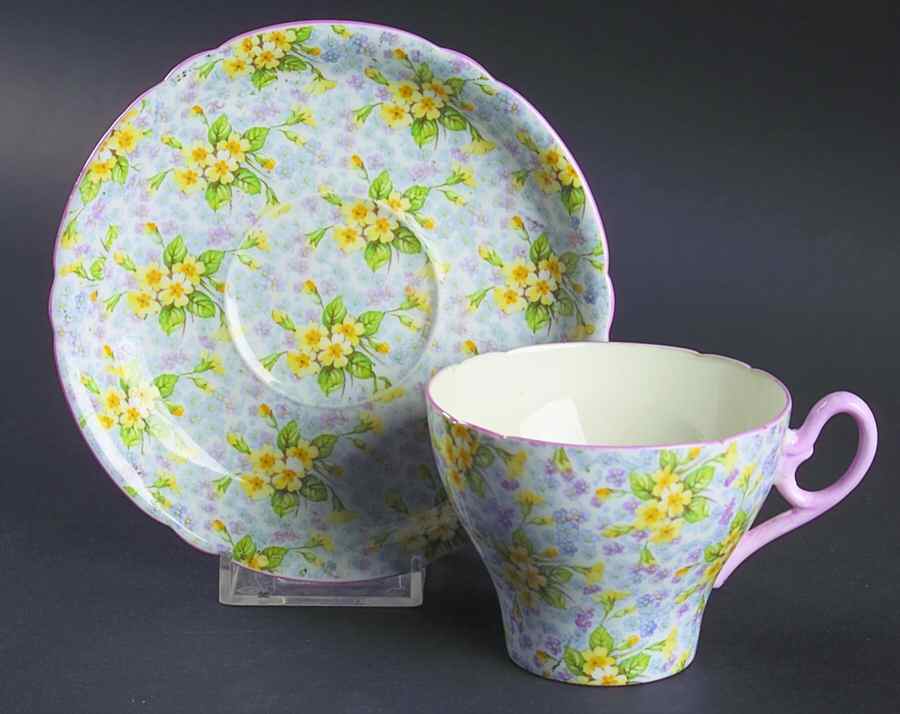 13586 Flat Cup & Saucer Set by Shelley-1
