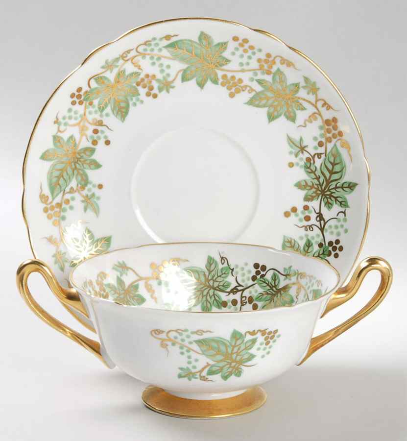 13616 Footed Cream Soup Bowl & Saucer Set by Shelley-1