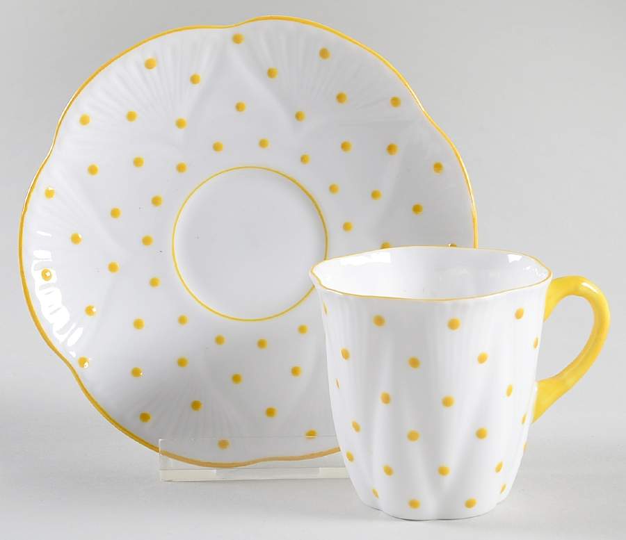 13748 Flat Demitasse Cup & Saucer Set by Shelley-1