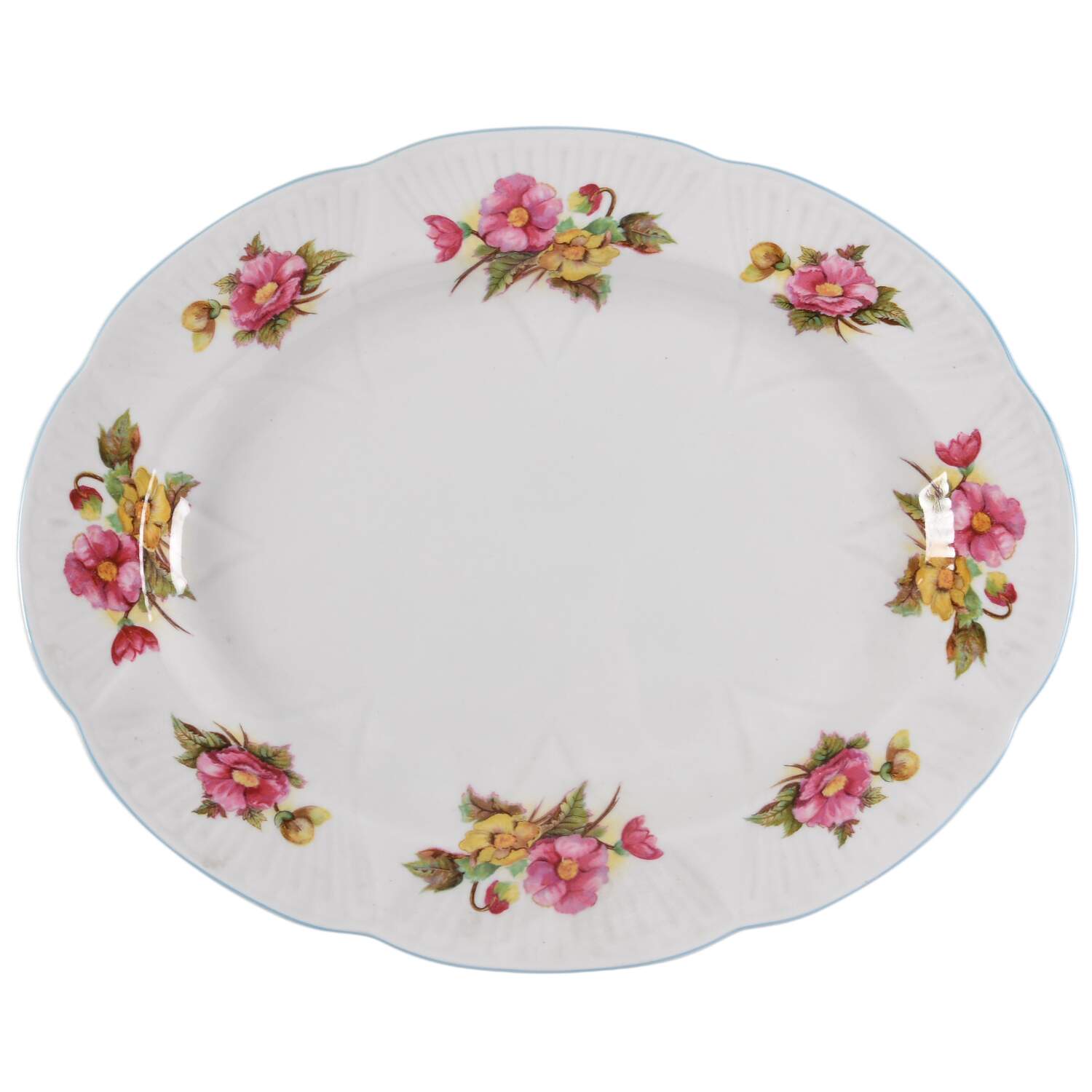 Begonia (Dainty Shape) 13" Oval Serving Platter by Shelley-1
