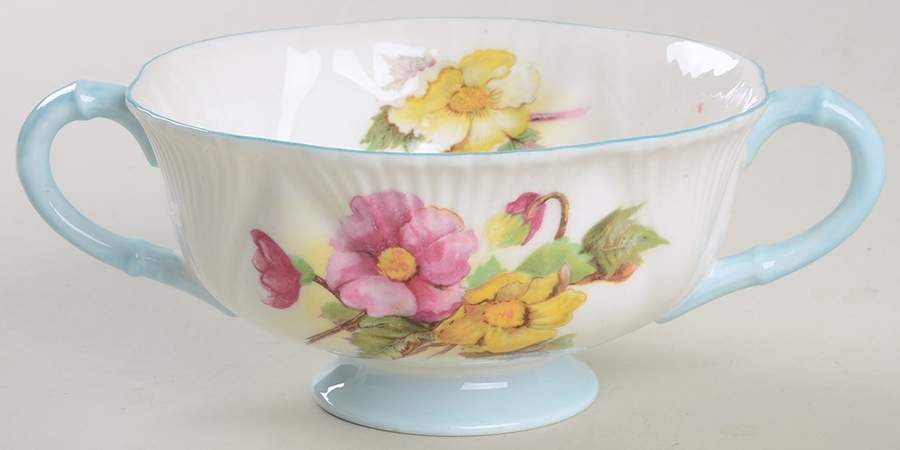 Begonia (Dainty Shape) Footed Cream Soup Bowl by Shelley-1