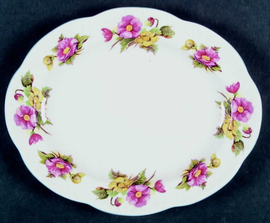 Begonia (Dainty Shape) 10" Oval Serving Platter by Shelley-1