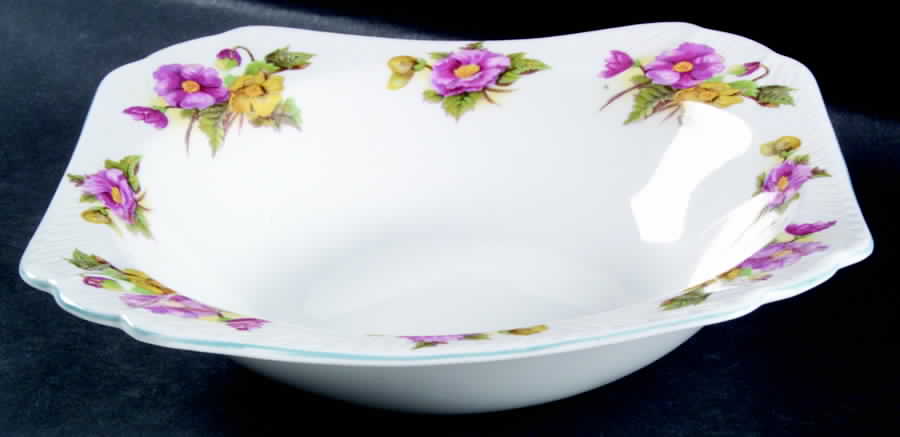 Begonia (Dainty Shape) 9" Square Vegetable Bowl by Shelley-1