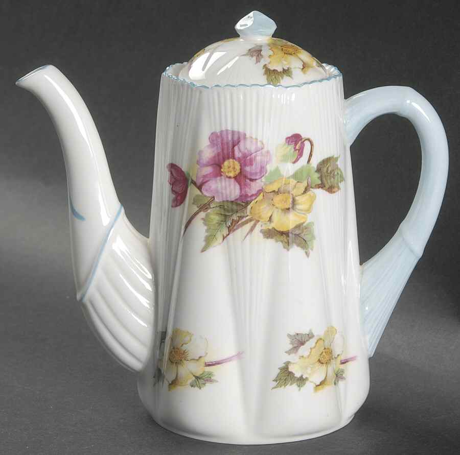 Begonia (Dainty Shape) Mini Coffee Pot & Lid by Shelley-1