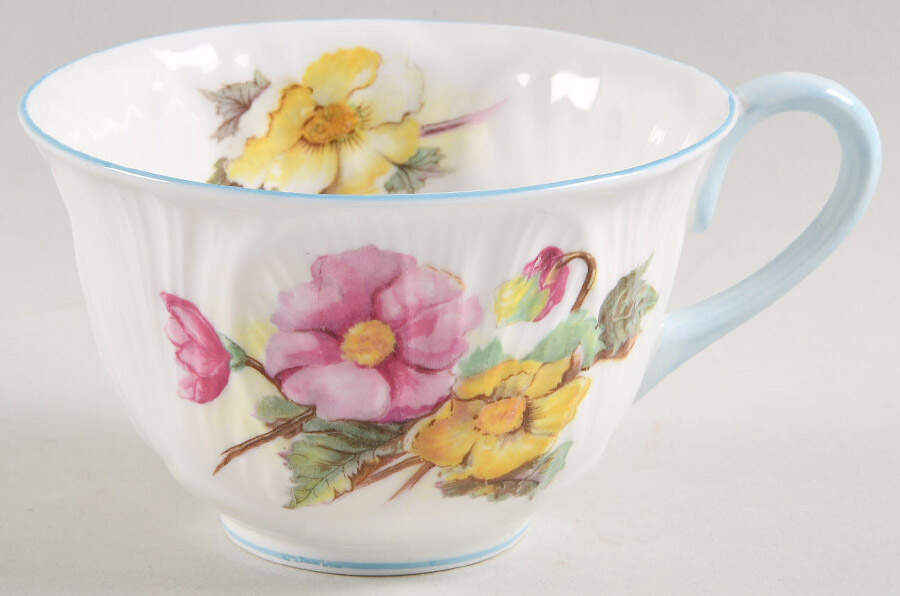 Begonia (Oleander Shape) Flat Cup by Shelley-1