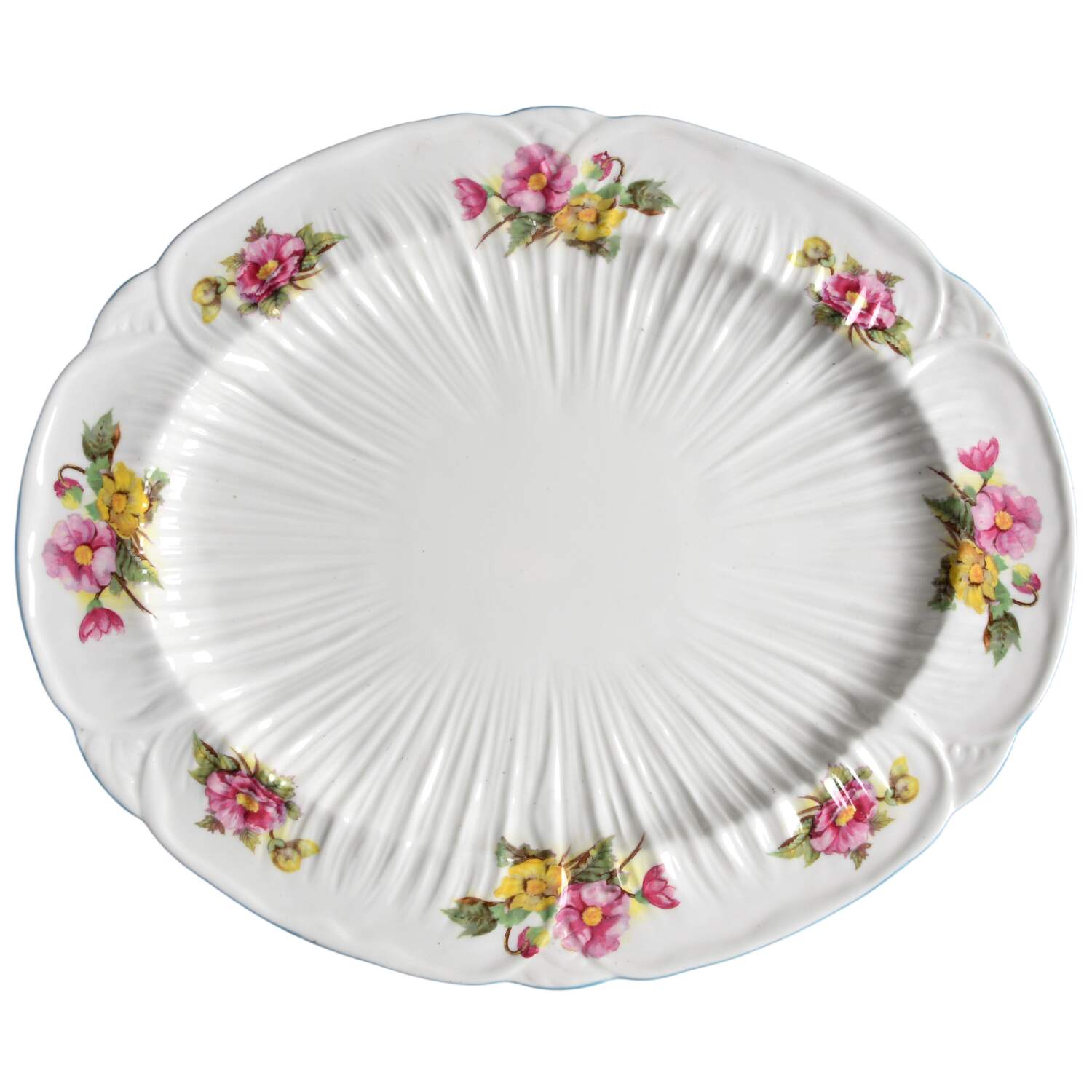 Begonia (Oleander Shape) 14" Oval Serving Platter by Shelley-1